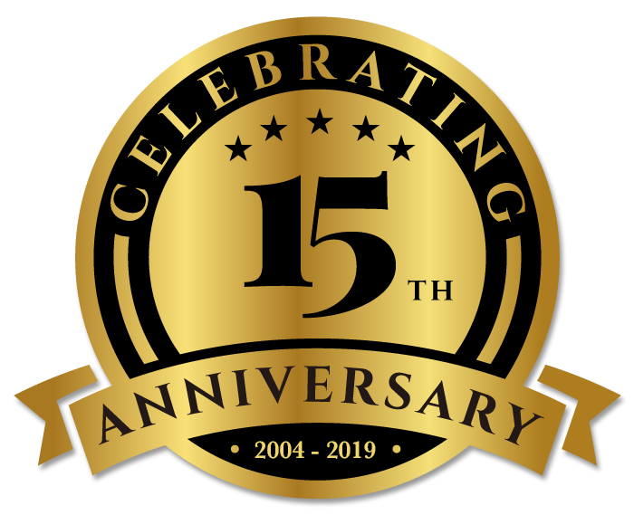 Celebrating 15 Years in Buiness in 2019